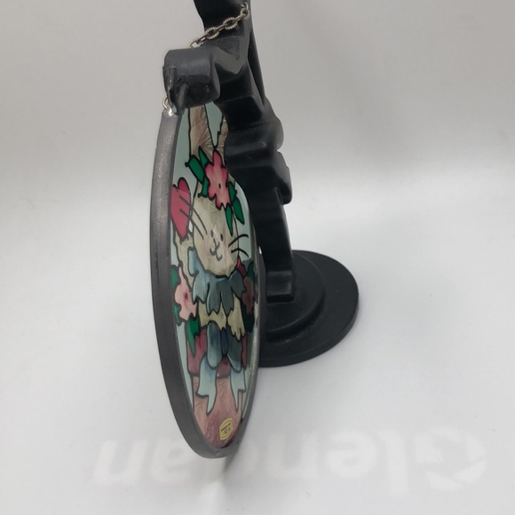 VTG Lovely Bunny in a Plant Pot surrounded by flowers & love. Suncatcher - Picture 6 of 7